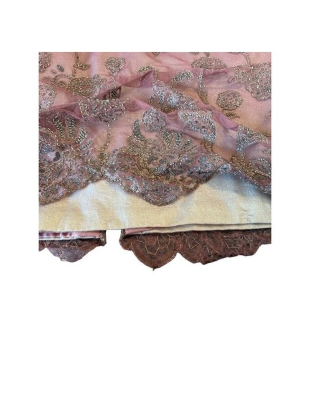 Vintage Rose Taft Couture Beaded Gown Dusty Rose Off Shoulder Formal Dress USA - Picture 13 of 14